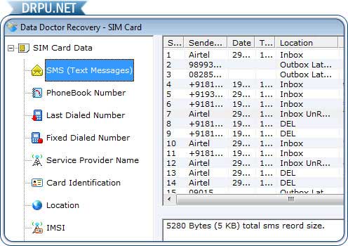 Data Recovery SIM Card screen shot